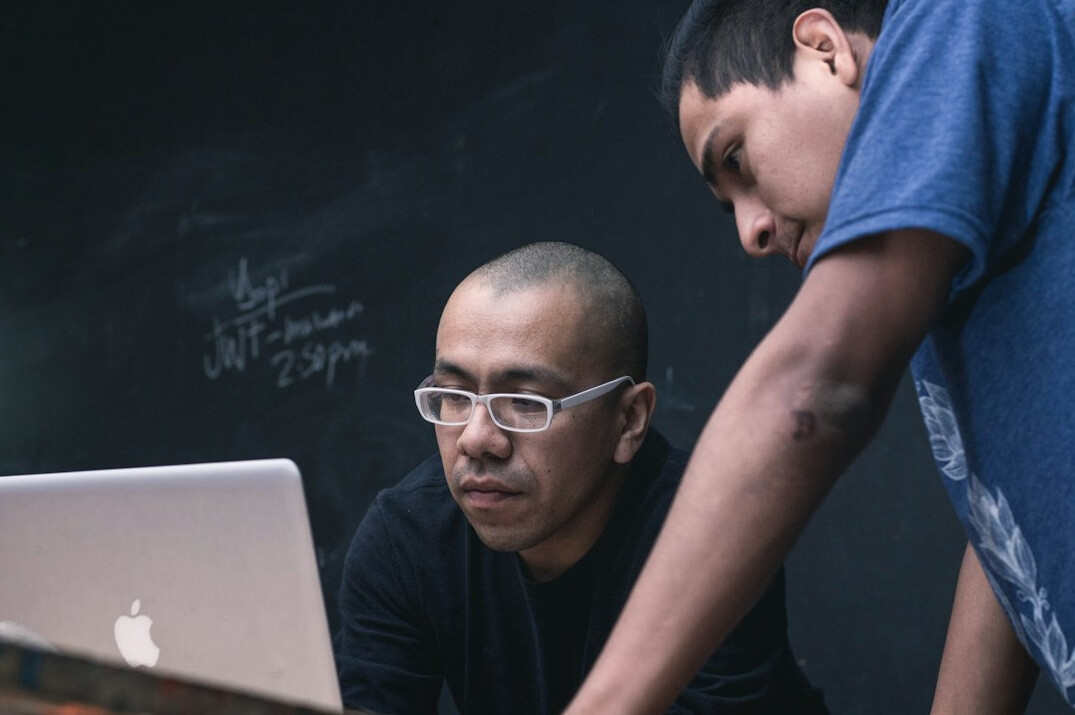 mentor helping student with code